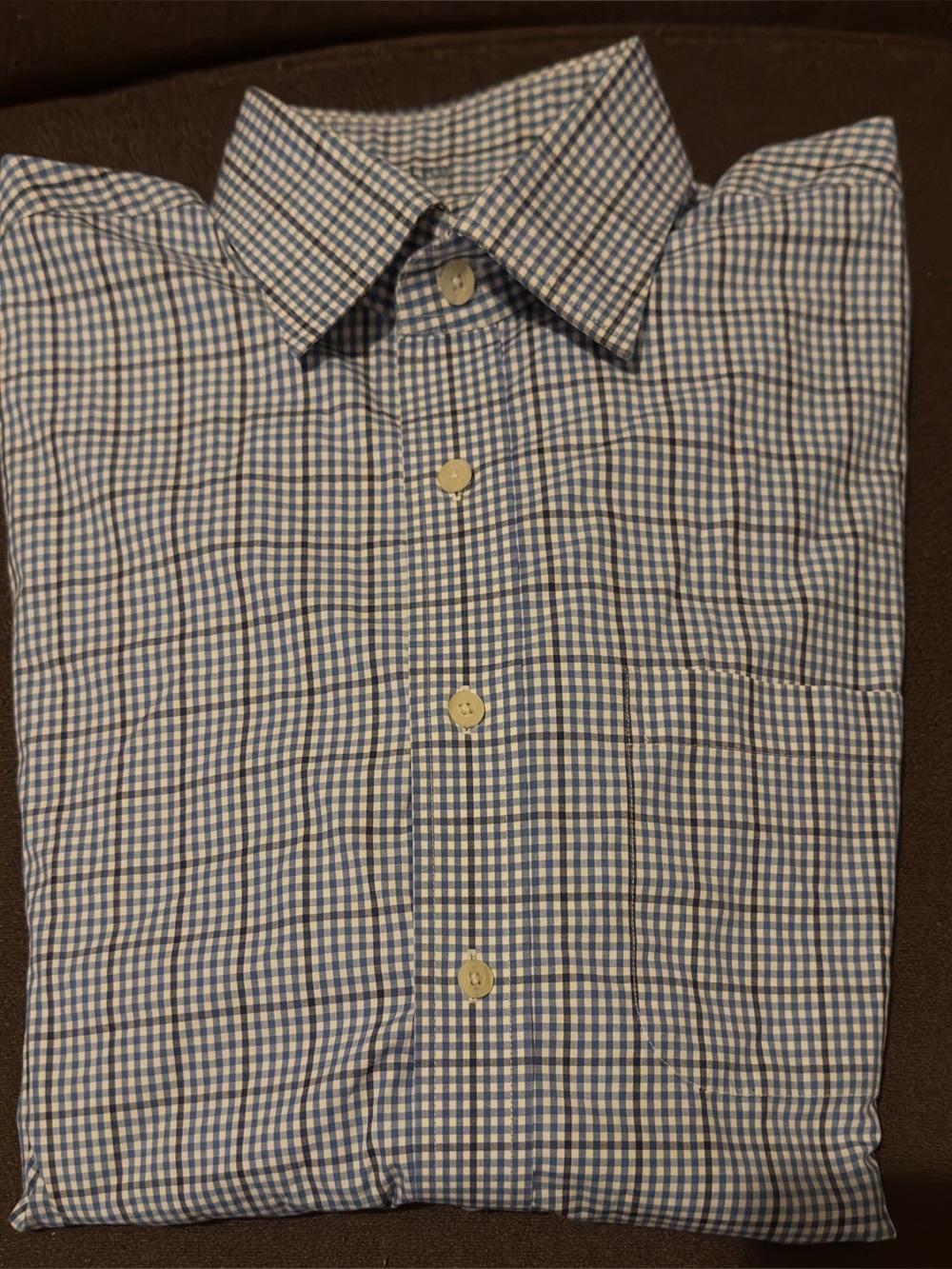 Vineyard Vines Men’s Blue Gingham Button-Down Shirt. Size Medium.